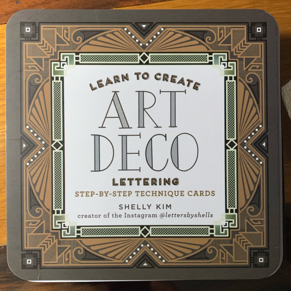 Beautiful Art Deco Style Tin with Letter Cards Collectible